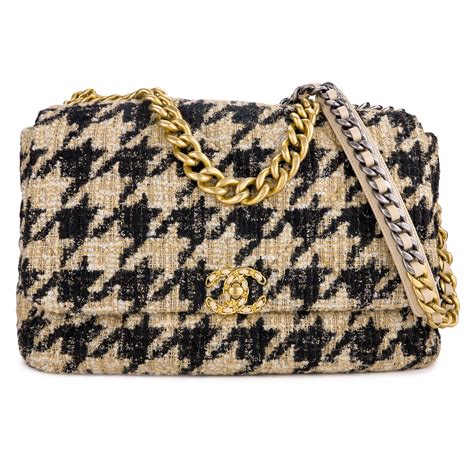 chanel beige tweed bag|Chanel tweed medium bag.